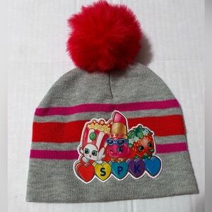 Shopkins SPK Graphic Girl's Beanie Cap Hat -Striped